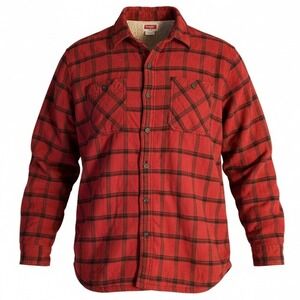 WRANGLER Heavyweight Sherpa Lined Flannel Shirt Jacket Plaid Longsleeve Mens 2XL